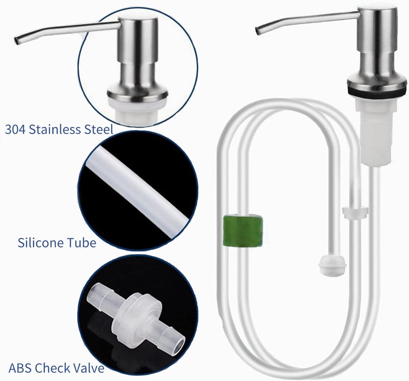 SIMSIN Built in Soap Dispenser for Kitchen Sink, Countertop Soap Dispenser Pump with 47" Extension Tube kit, No Need to Refill - Image 2